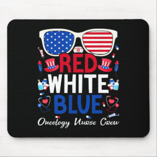 Nurse July 4th Red White Oncology Nurse Crew Mousepad