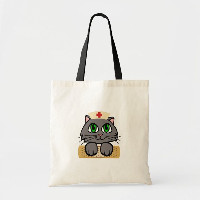 Nurse Kitten (grüne Augen) Tragetasche (Vorne)