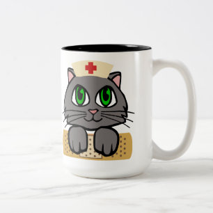 Nurse Kitten (grüne Augen) Zweifarbige Tasse