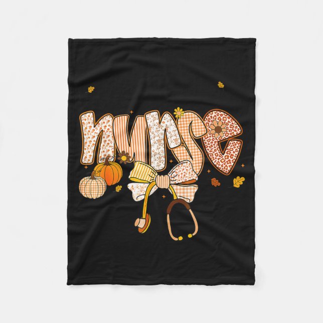 Nurse Labor And Delivery Coquette Fall Pumpkin Tha Fleecedecke (Vorderseite)