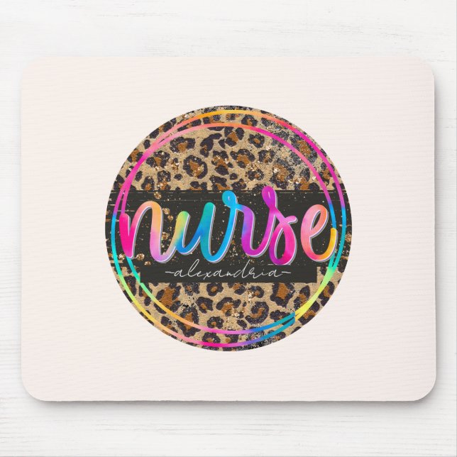 Nurse Leopard Print Mousepad (Vorne)