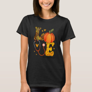 Nurse Leopard Pumpkin Erntedank Liebe Oncology N T-Shirt