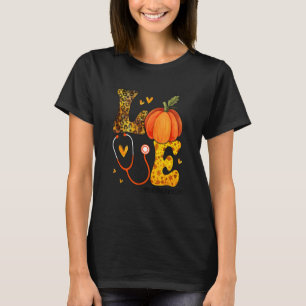 Nurse Leopard Pumpkin Erntedank Liebe Pädiatrische T-Shirt
