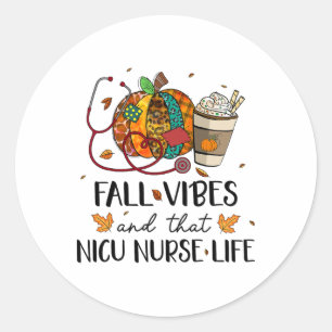 Nurse Leopard Pumpkin Fall Vibes und dass Nicu nur Runder Aufkleber