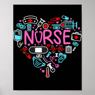 Nurse Liebe Nursing Student RN Life Vielen Dank Poster