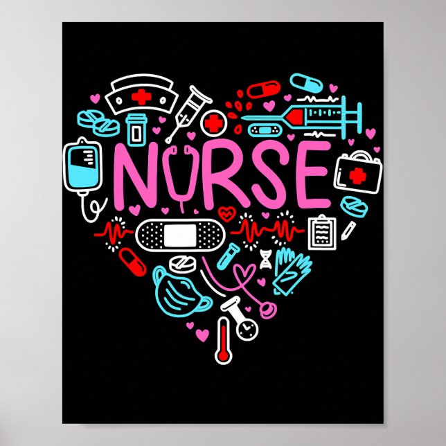 Nurse Liebe Nursing Student RN Life Vielen Dank Poster (Vorne)