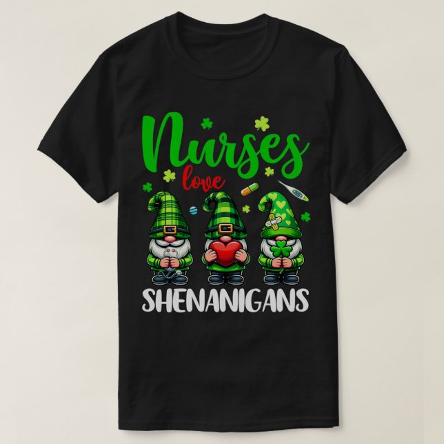 Nurse Liebe Shenanigans Niedlich Gnomes Nurse St P T-Shirt (Design vorne)
