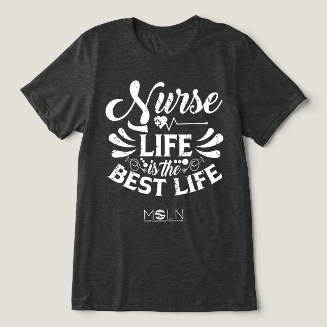 Nurse Life Dark Colored Tri-Blend Shirt (Design Vorderseite)