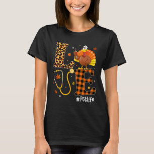 Nurse Life Fall Pct Leopard Kariert Thanksgivi T-Shirt