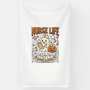 Nurse Life Halloween-Geist-Kürbis-Vintage-Shirt D Banner
