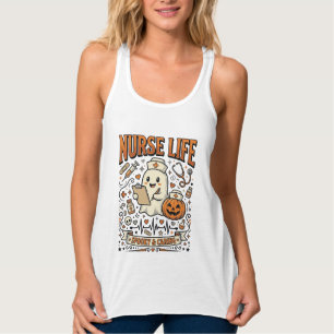 Nurse Life Halloween-Geist-Kürbis-Vintage-Shirt D Tank Top