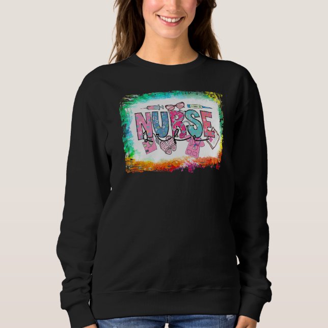 Nurse Life Healthcare Leopard Nurse Life Colorful  Sweatshirt (Vorderseite)