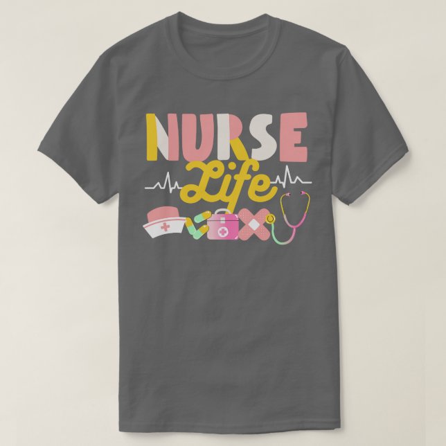 Nurse Life Heart Shape Nursing Week RN LPN CNA Hea T-Shirt (Design vorne)