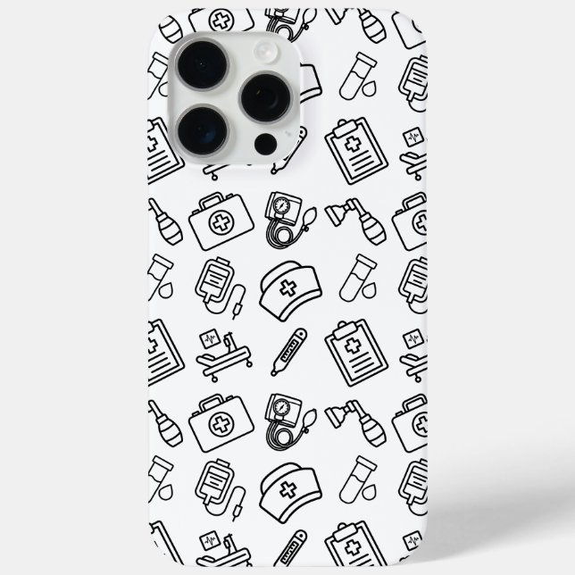 Nurse Life Icon Pattern Case-Mate iPhone Case (Rückseite)