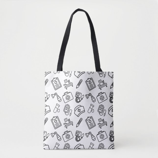 Nurse Life Icon Pattern Tote Bag (Vorderseite)