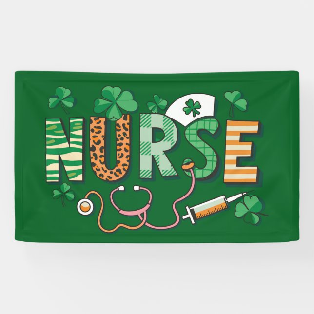 Nurse Life Nurse Day gibt St Patricks Day Banner (Horizontal)