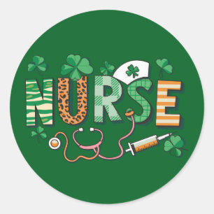 Nurse Life Nurse Tag Geschenke St Patricks Day  Runder Aufkleber