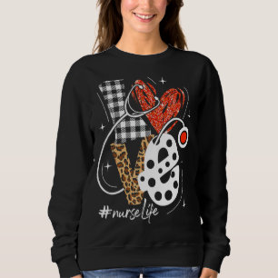 Nurse Life Rn Lpn Cna Healthcare Cheetah He Leopar Sweatshirt