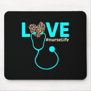 Nurse Life Rn Lpn Cna Healthcare Leopard Nurse Wee Mousepad