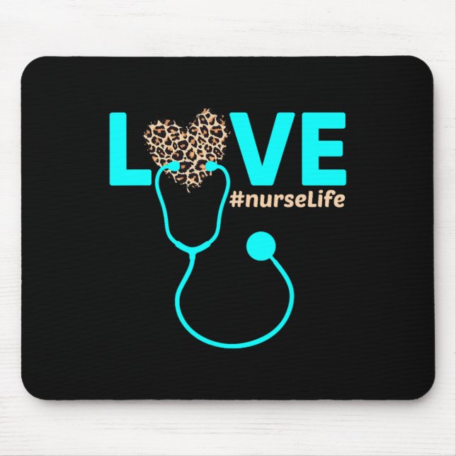 Nurse Life Rn Lpn Cna Healthcare Leopard Nurse Wee Mousepad (Vorne)