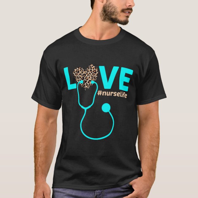Nurse Life Rn Lpn Cna Healthcare Leopard Nurse Wee T-Shirt (Vorderseite)