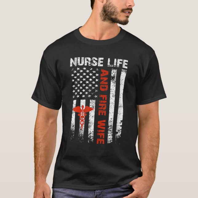 Nurse Life Scrub Life Messy Bun Hair Life Pflege T-Shirt (Vorderseite)