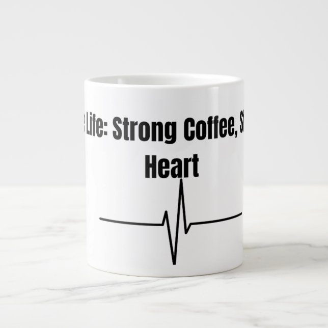 Nurse Life Strong Coffee Stronger Heart Mug Jumbo-Tasse (Vorderseite)