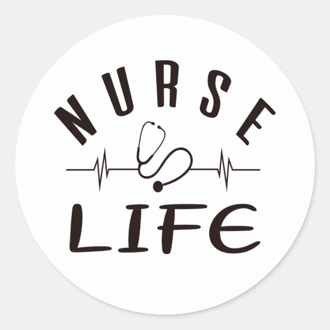 Nurse Life White Classic Round Aufkleber (Vorderseite)