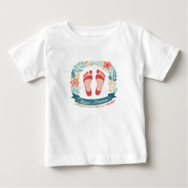 Nurse Mamma with Baby Footprints und Floral Frame T-shirt