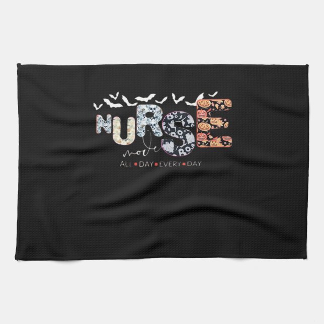 Nurse Mode All Day Every Day Halloween Design Clas Geschirrtuch (Horizontal)