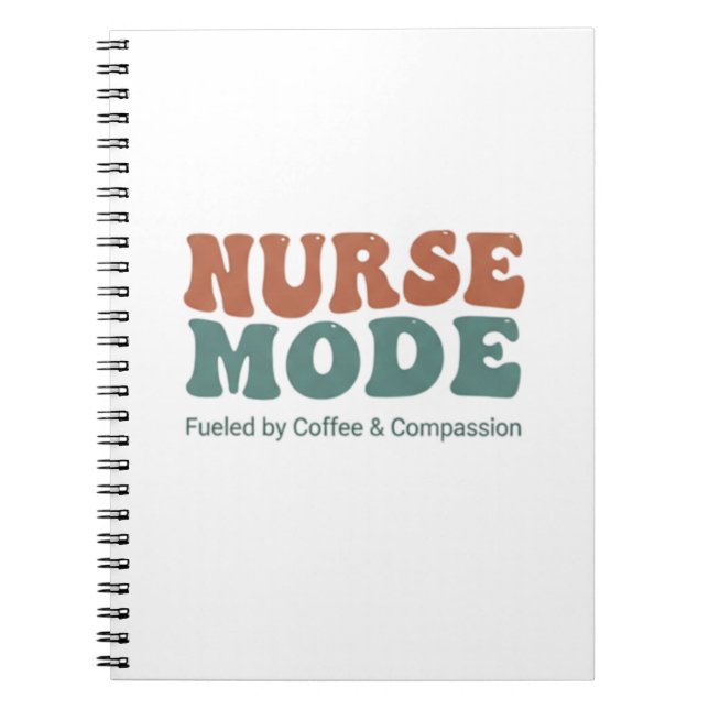 Nurse Mode Retro Wavy Typography Notizblock (Vorderseite)