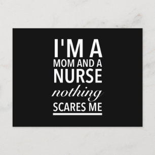 Nurse mom nothing scares funny mothers day whit postkarte