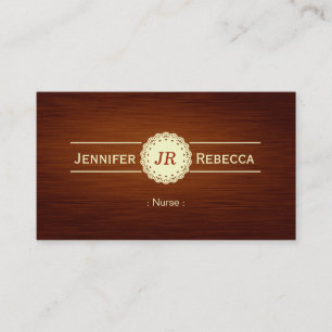 Nurse - Monogramm aus Holzkörnern Visitenkarte