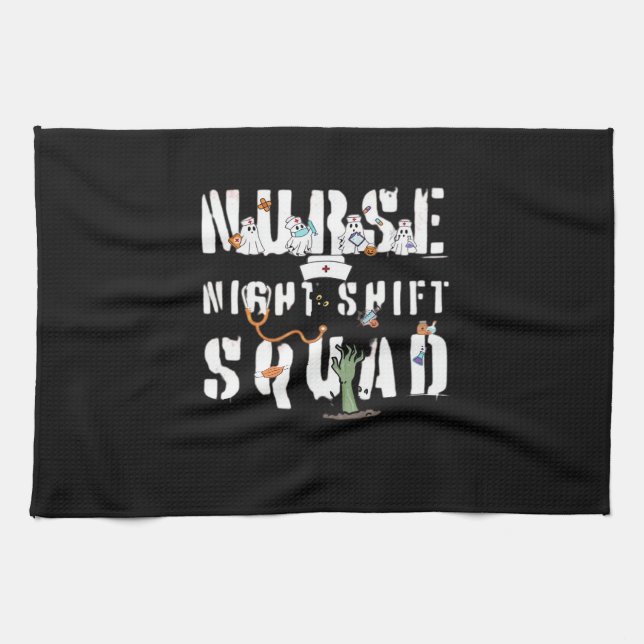 Nurse Night Shift Halloween Squad Classic T-Shirt Geschirrtuch (Horizontal)