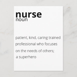 Nurse Noun Stolz Hero Job Pflege Zitat Postkarte