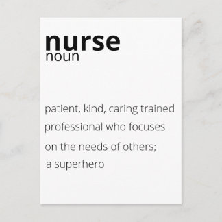 Nurse Noun Stolz Hero Job Pflege Zitat Postkarte