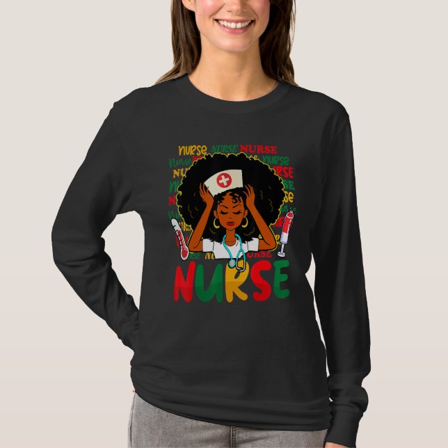 Nurse Nursing Black History Month RN Black Nurse L T-Shirt (Vorderseite)