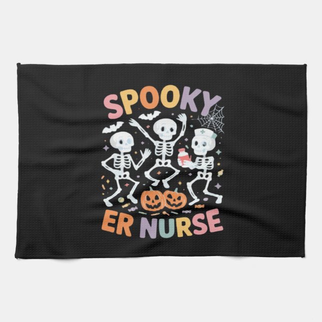 Nurse Nursing Cute Halloween Spooky Essential T-Sh Geschirrtuch (Horizontal)