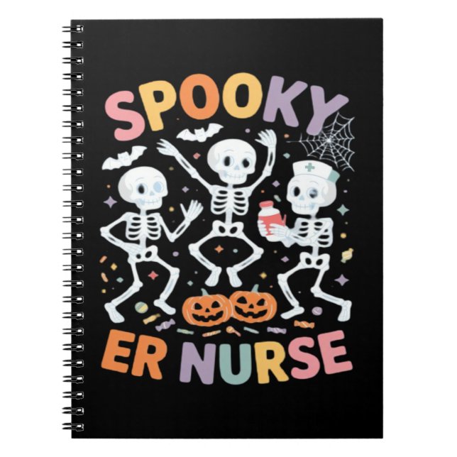 Nurse Nursing Cute Halloween Spooky Essential T-Sh Notizblock (Vorderseite)