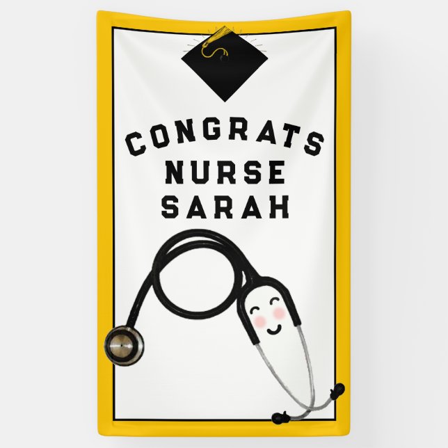 Nurse Nursing School Graduation Party Banner (Vertikal)