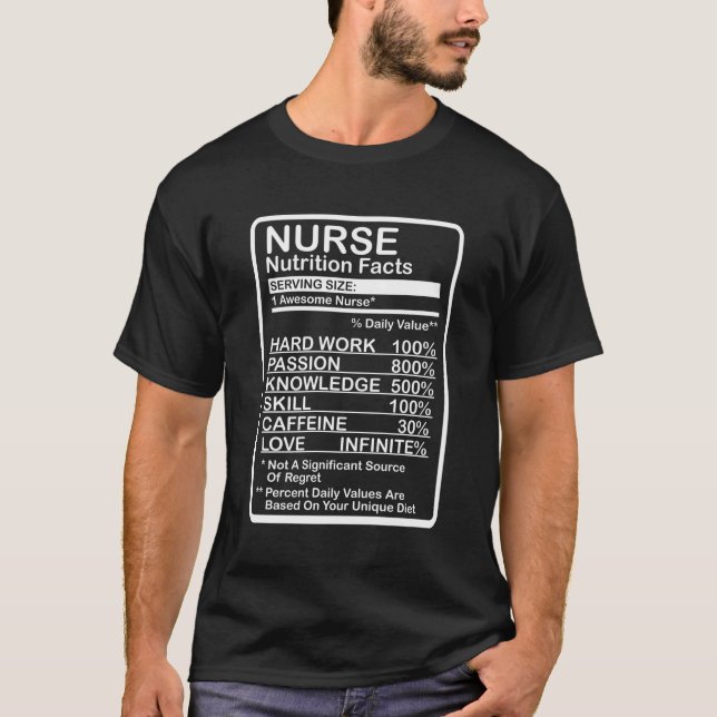 Nurse Nutrition Fakten T-Shirt (Vorderseite)