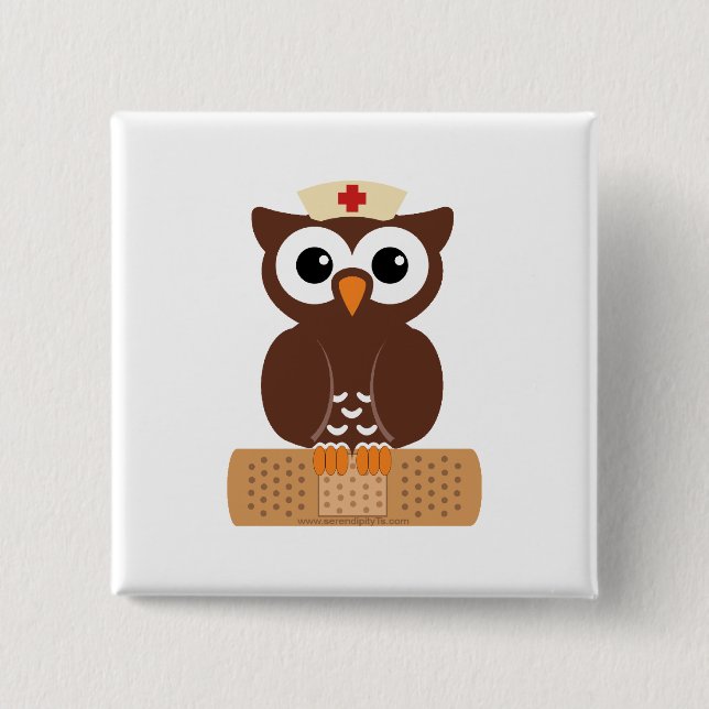 Nurse Owl (ohne Bandaibe) Button (Vorderseite)