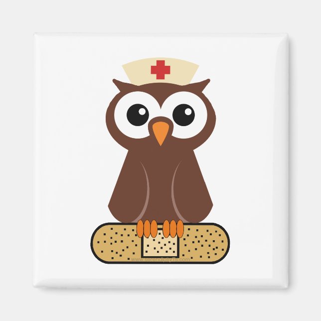 Nurse Owl (ohne Bandaibe) Magnet (Vorne)