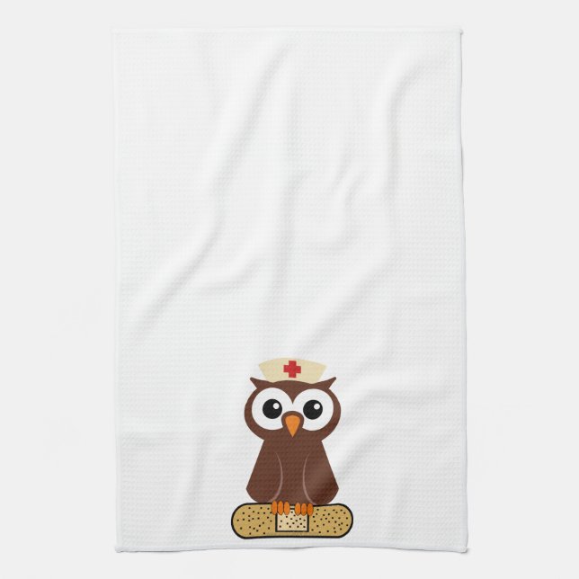 Nurse Owl (w/bandaid) Geschirrtuch (Vertikal)