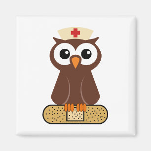 Nurse Owl (w/bandaid) Magnet