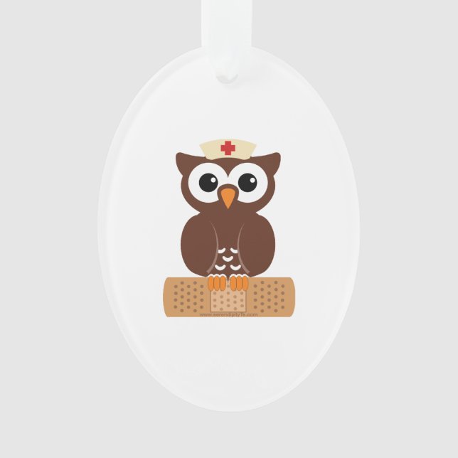 Nurse Owl (w/bandaid) Ornament (Vorderseite)