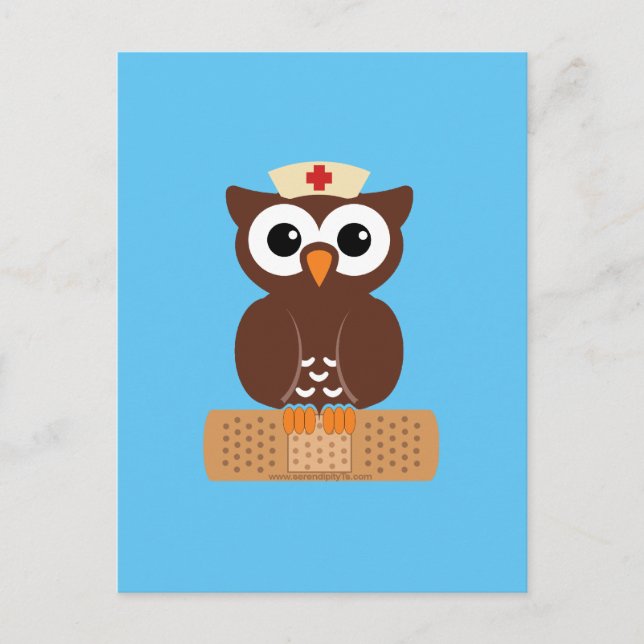 Nurse Owl (w/bandaid) Postkarte (Vorderseite)