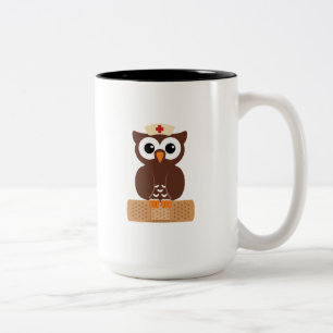 Nurse Owl (w/bandaid) Zweifarbige Tasse