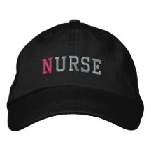 Nurse Pastel Embroidery Black Baseball Cap / Hat