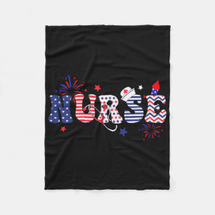 Nurse Patriotic 4. Juli Fleecedecke